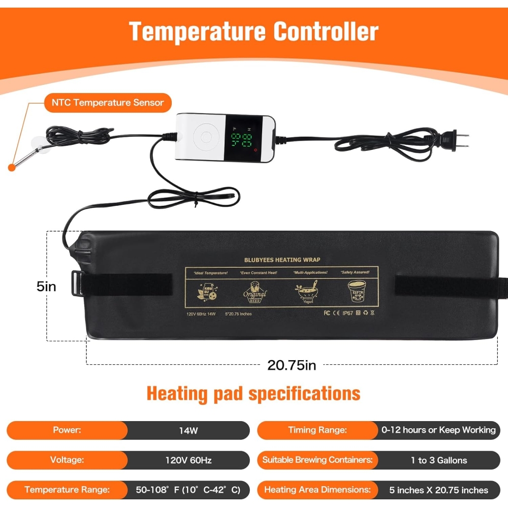 fermentation heat pad, beer brewing heat wrap factory from China