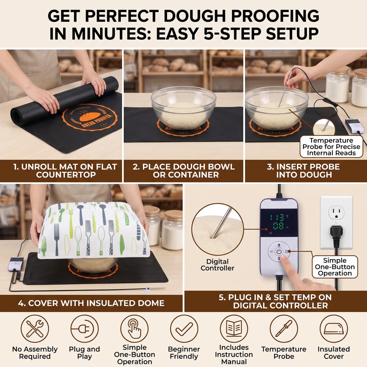 Bread Proofer Warming Mat - Sourdough Warming Mat Sourdough Dough Proofer