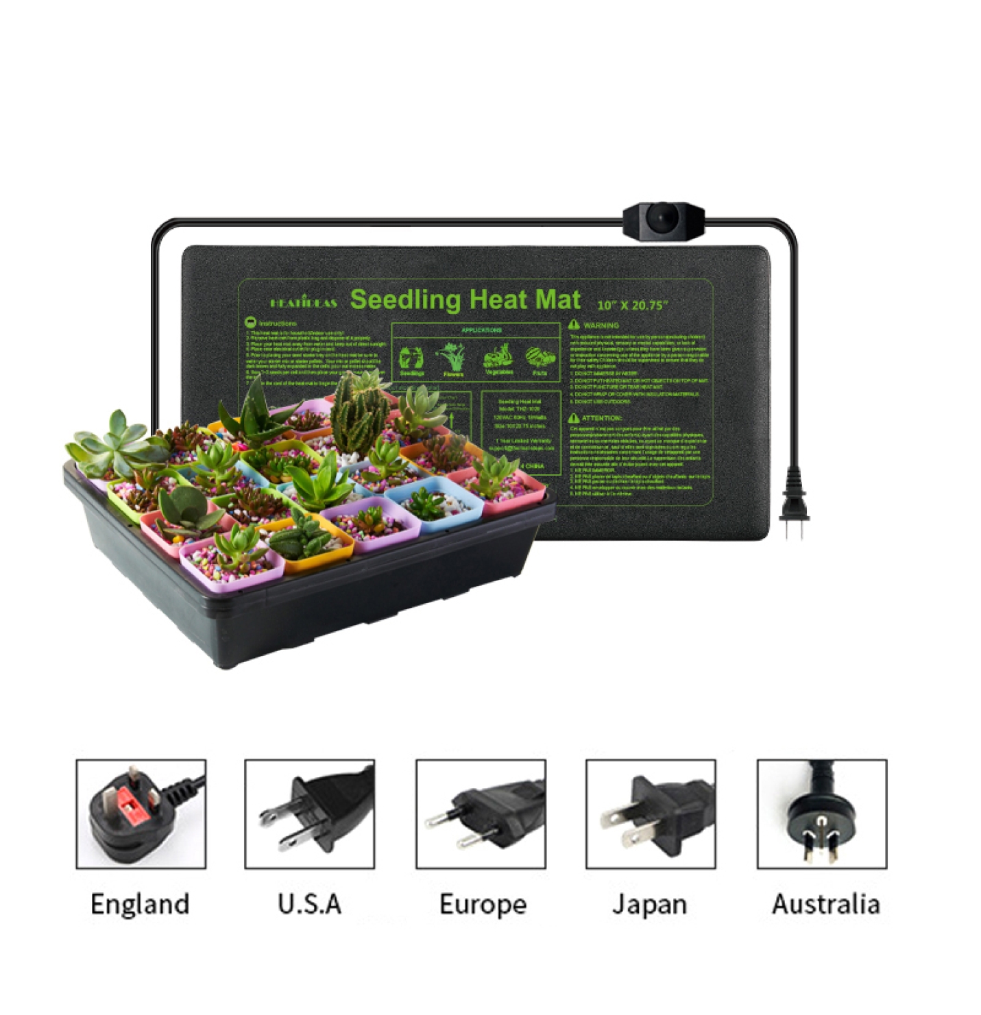 Seedling Heat Mat 10X20`` 2 Pack for seed germination propagation