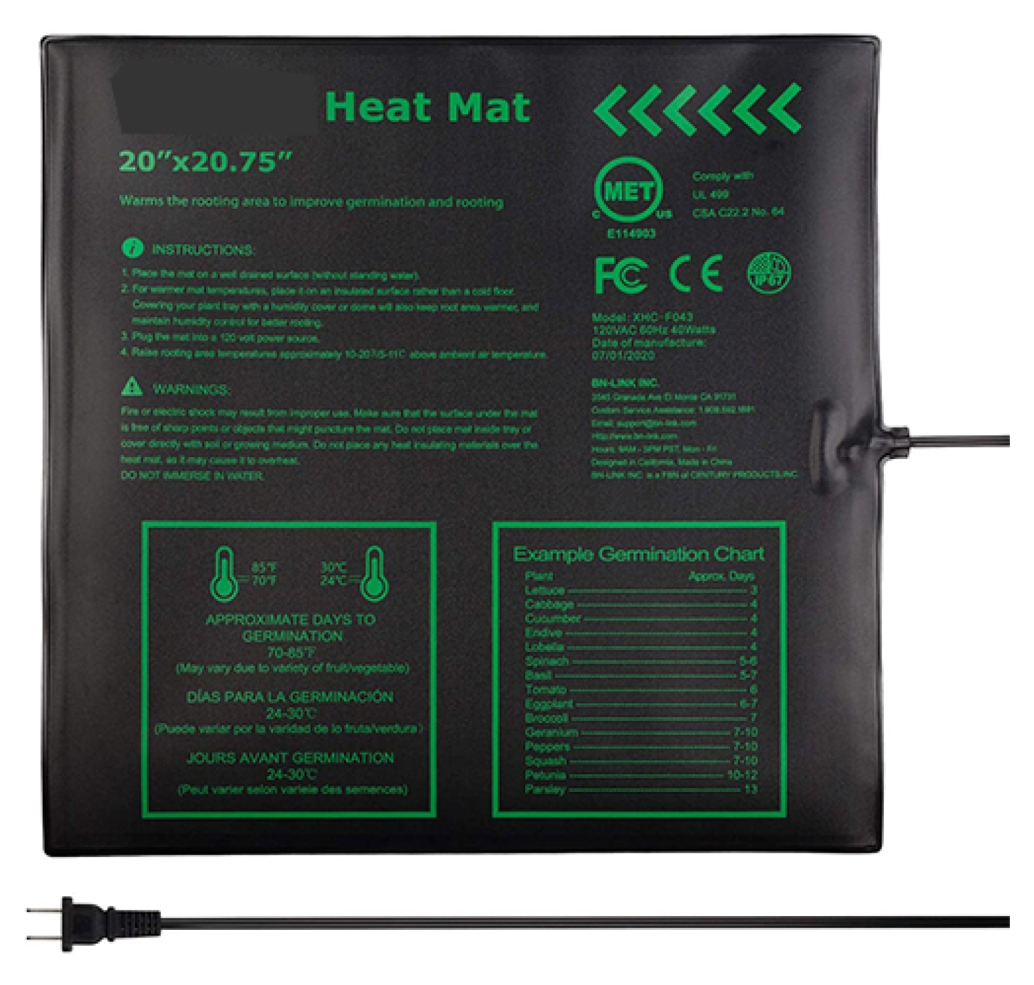 Seedling Heat Mat 20X20