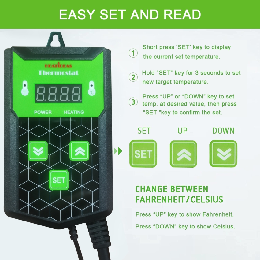 reptile heat pad mat with thermostat
